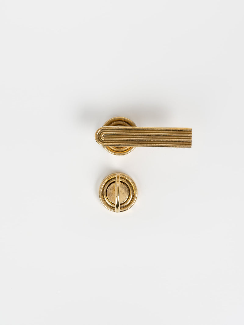 PRIVACY DOOR HANDLE SET   Forme N°18 -natural brass
